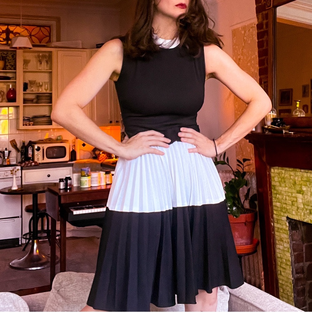 Mint 1960s Mary Dobbs Mod Color-Block B/W Dress W… - image 2